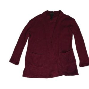 Art Class Cardigan with Pockets Dark Red